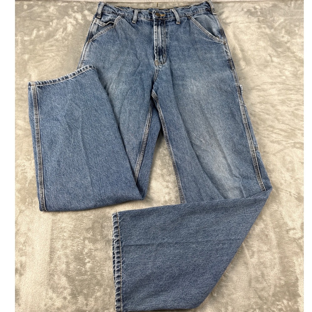 RK Brand Carpenter Jeans Mens 32x34 Workwear Blue Utility Denim EUC